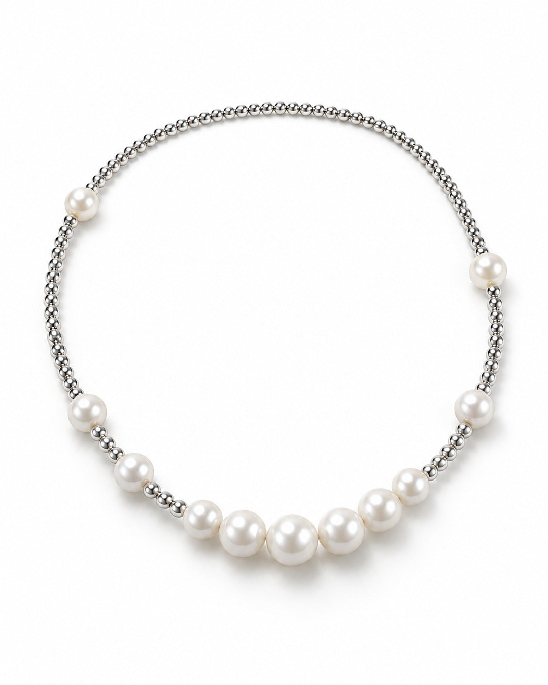 Shell Pearl Ball-Chain Necklace