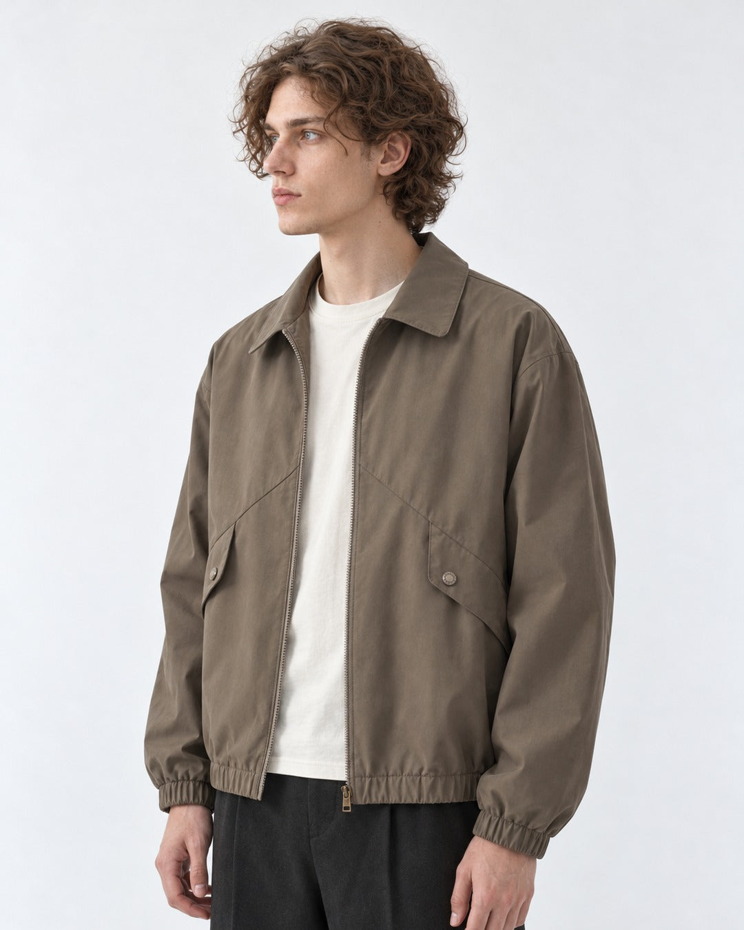 Flap-Pocket Harrington Jacket
