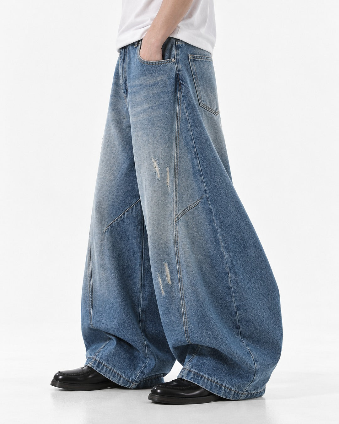 Faded Balloon Wide-Leg Jeans