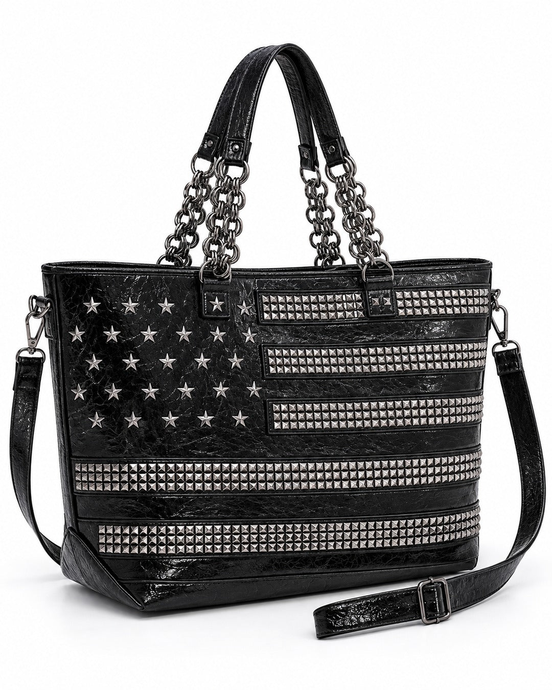 Star Stud Chain Tote Bag