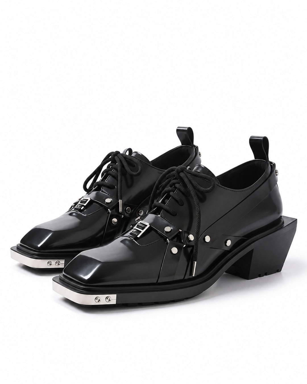Harness Strap Cantilever Heel Derby Shoes