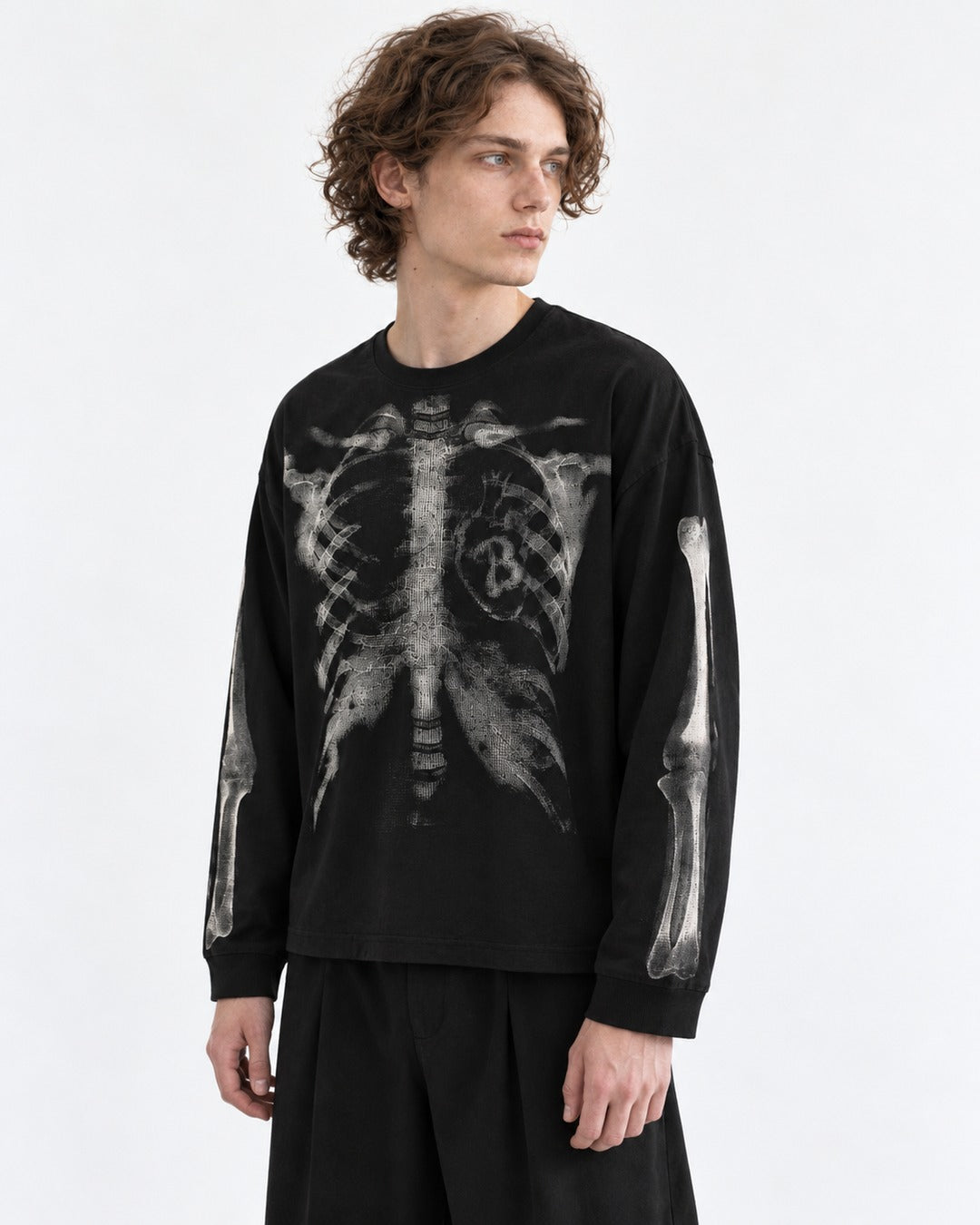 X-Ray Skeleton Print Long Sleeve Tee