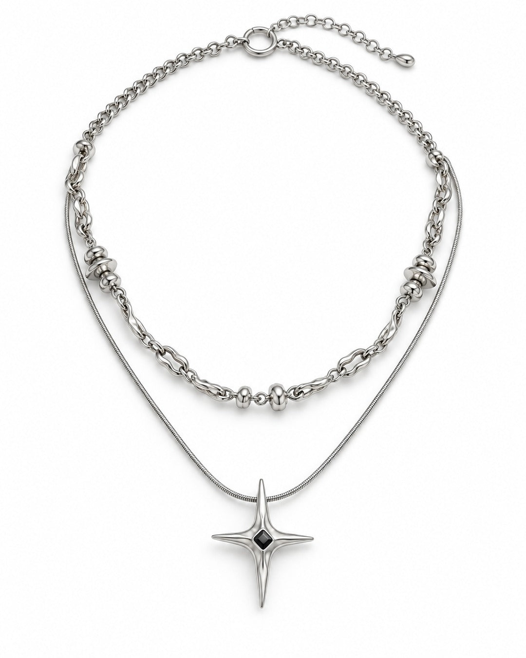 Starburst Double Chain Necklace