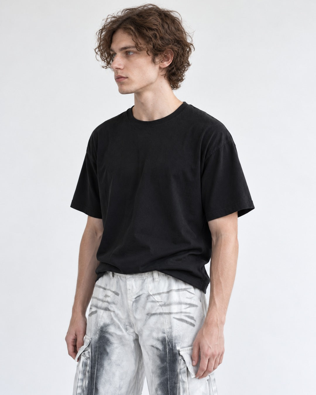 Ink-Washed Strap Cargo Pants