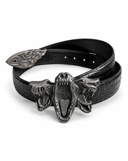 Triple Beast Head Buckle Belt