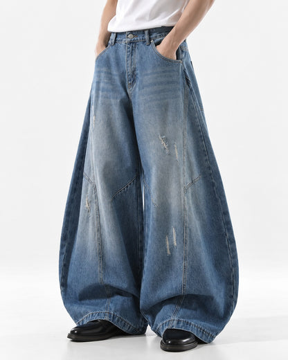 Faded Balloon Wide-Leg Jeans