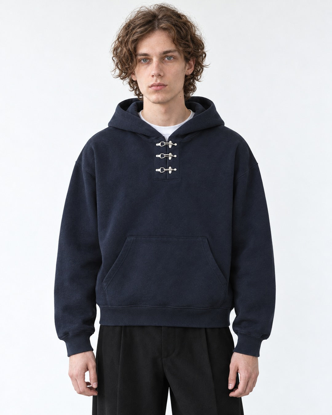 Triple Clasp Neck Hoodie