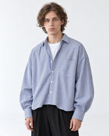 Striped Drop-Shoulder Oversized Shirt
