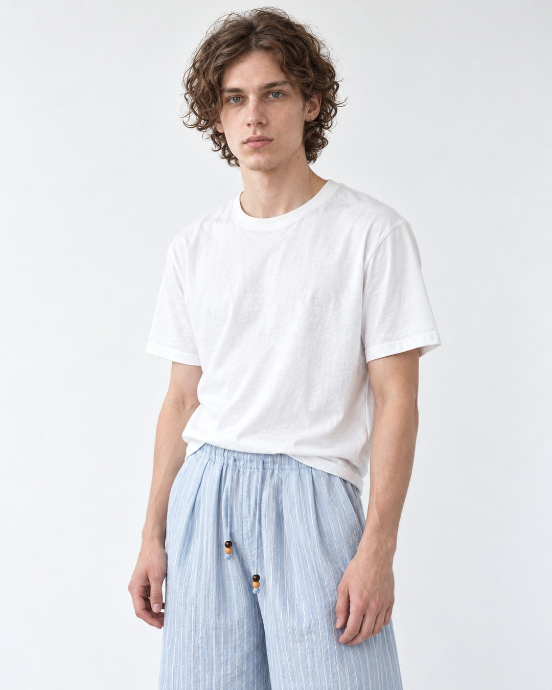 Striped Drawstring Wide Pants