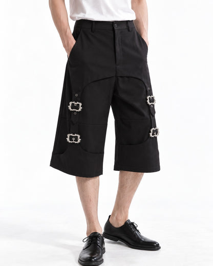 Buckle Strap Cropped Pants