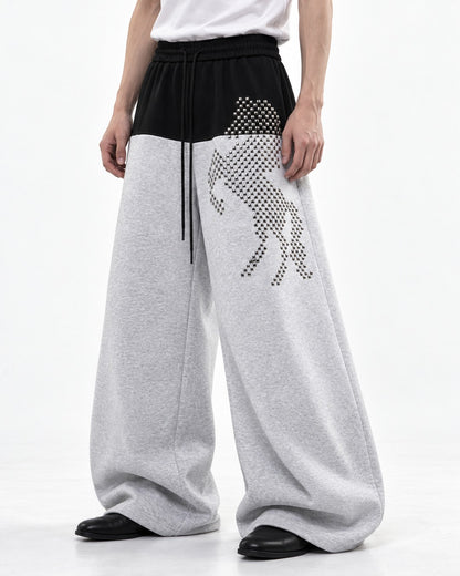 Studded Horse Wide Leg Sweatpants