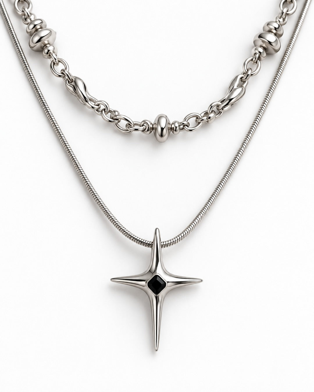 Starburst Double Chain Necklace