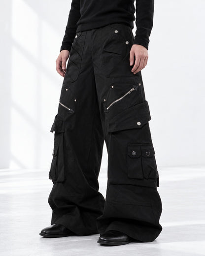 Zip Pocket Wide Cargo Pants