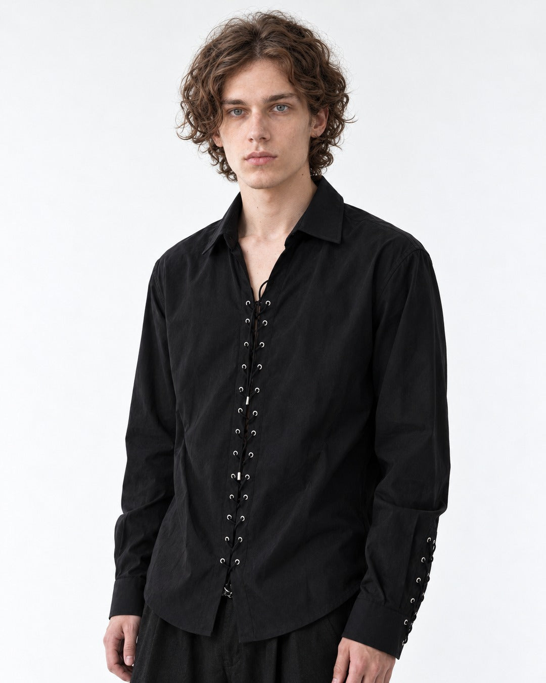 Eyelet Lace-Up Shirt