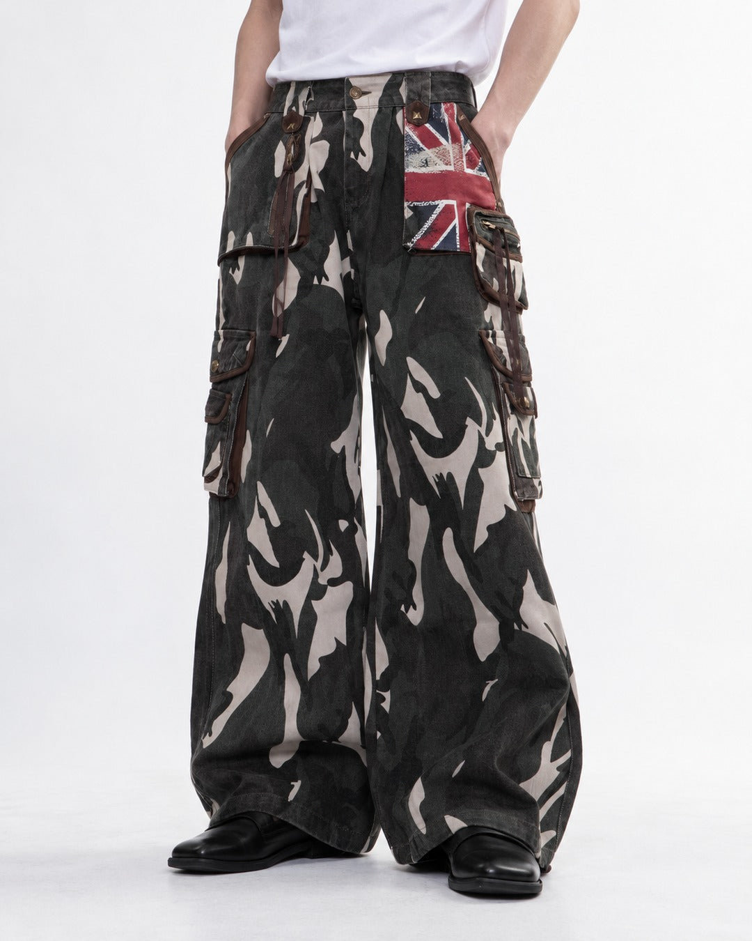 Retro Camouflage Denim Pants