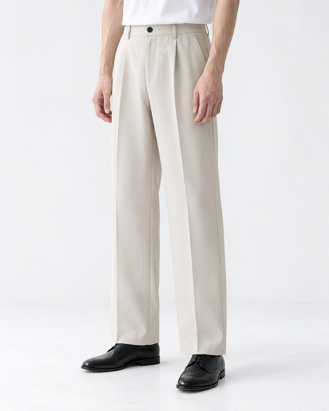 Pleated Wide-Leg Dress Pants