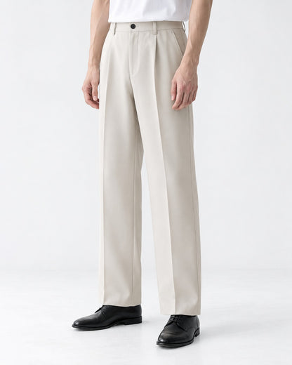 Pleated Wide-Leg Dress Pants