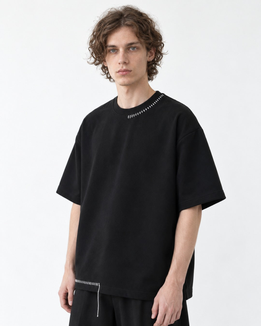 Hand-Stitched Collar and Hem Tee