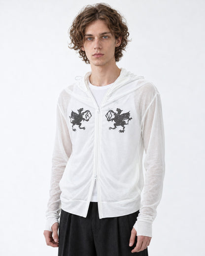 Gargoyle Print Zip Hooded Jacket