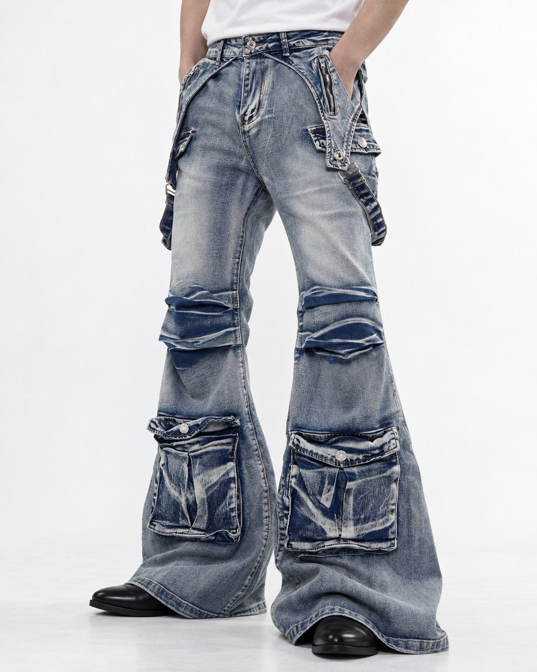Punk Flared Denim Pants