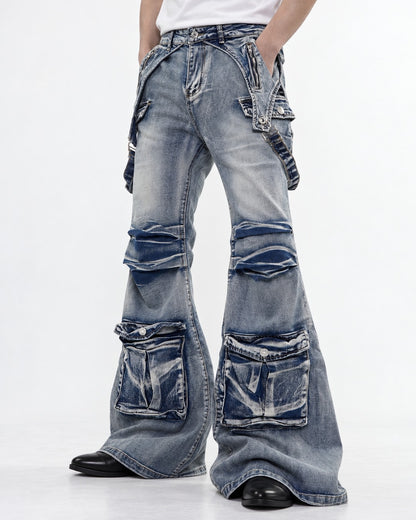 Punk Flared Denim Pants