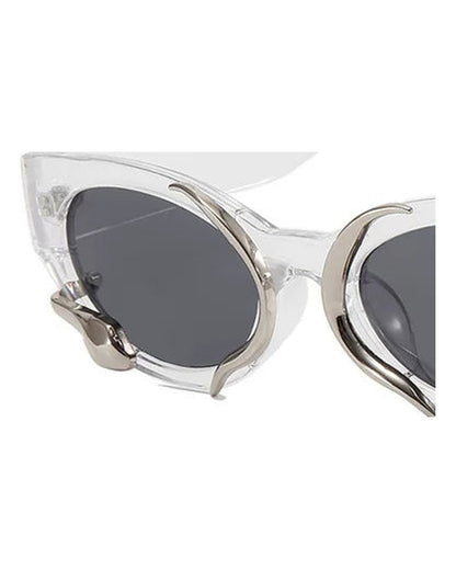 Silver Snake Oval Sunglasses