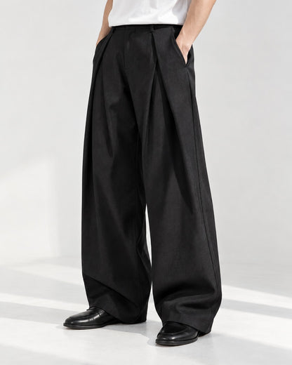 Deep-Pleat Wide Trousers