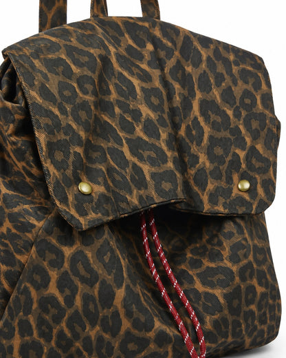 Leopard Print Flap Backpack