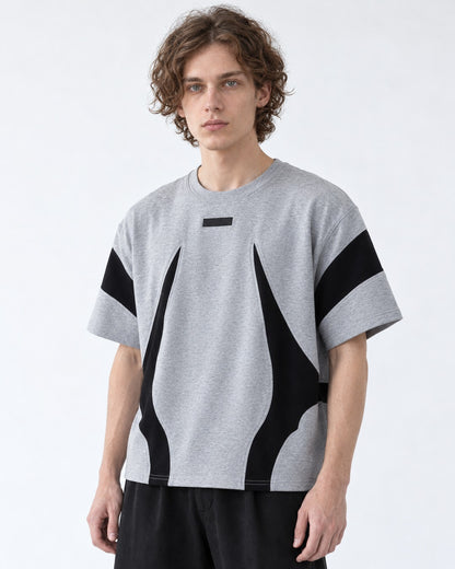 Color-Block Panel Heather Tee