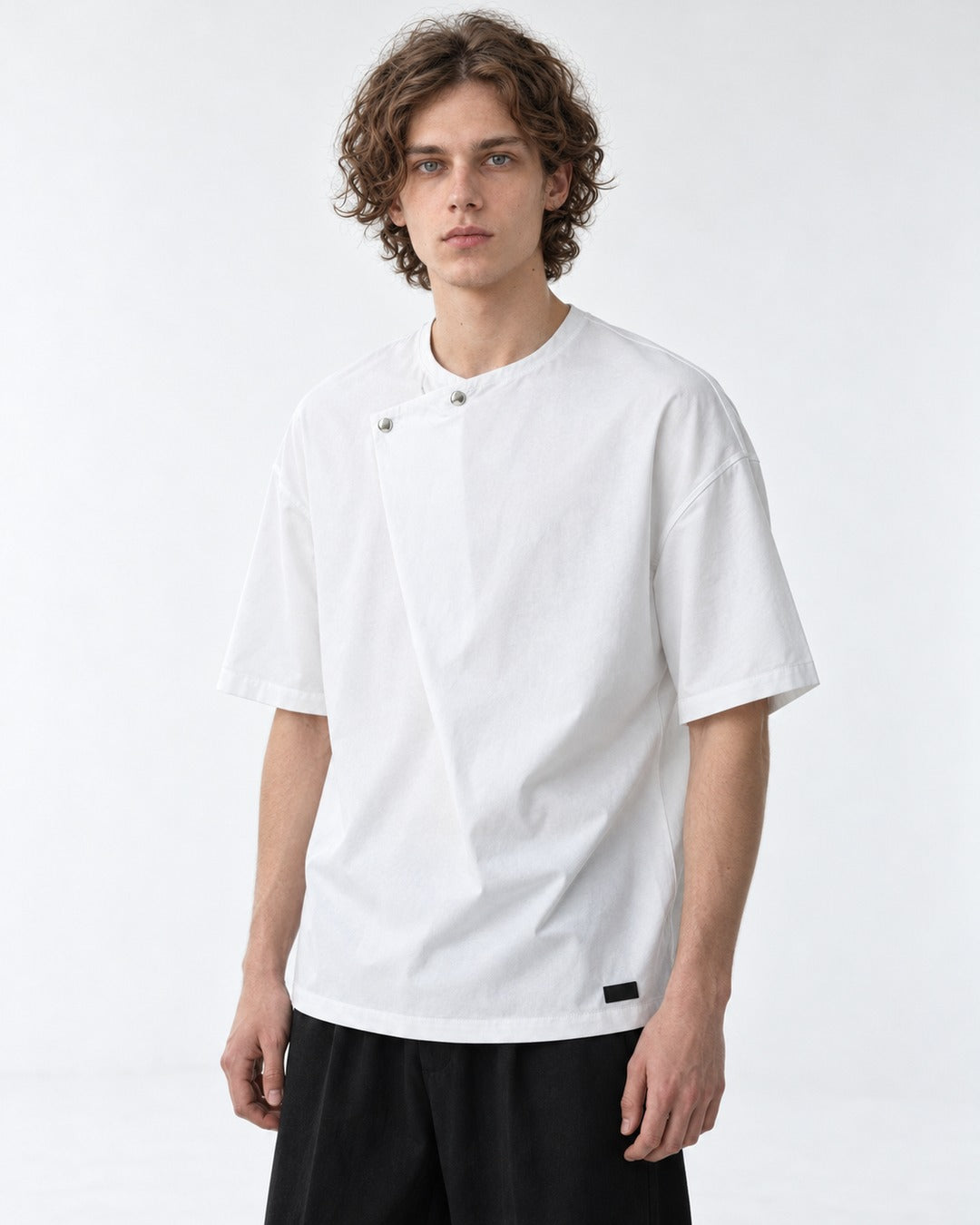 Tee with Snap Collar Detail
