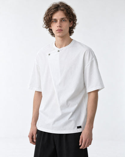 Tee with Snap Collar Detail