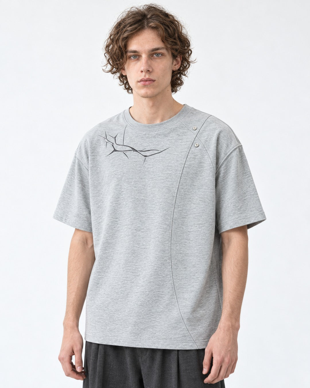 Tee with Barbed-Wire Embroidery
