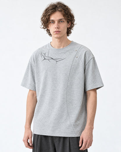 Tee with Barbed-Wire Embroidery