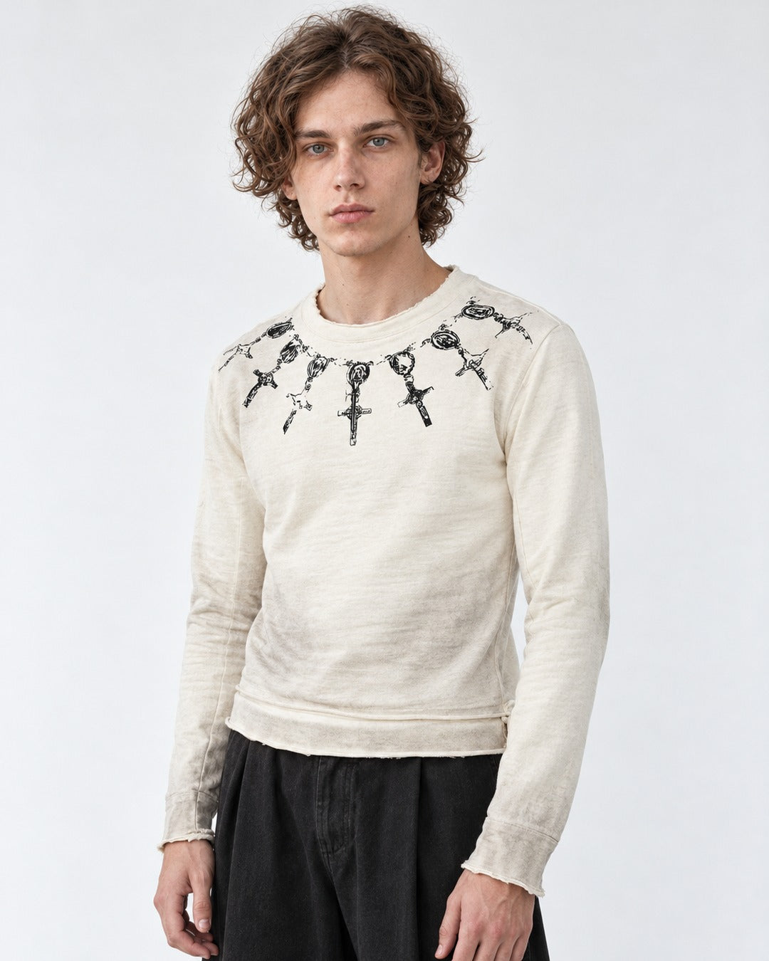Dagger Cross Print Sweatshirt