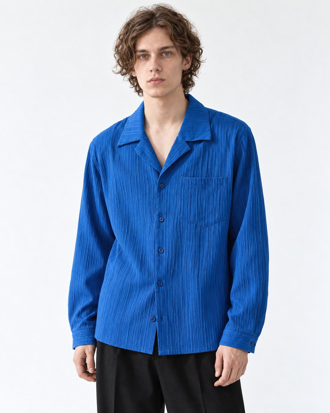 Textured Camp Collar Shirt