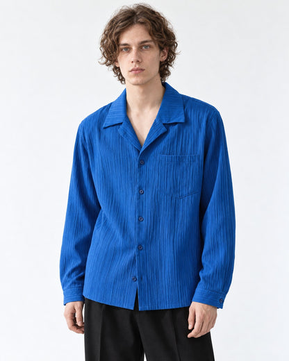 Textured Camp Collar Shirt