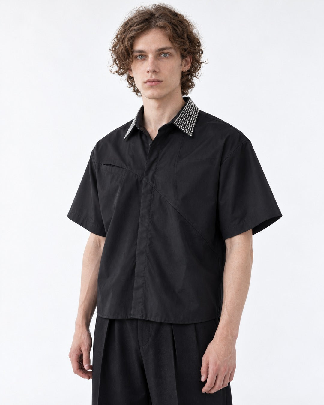 Deconstructed Rhinestone Shirt