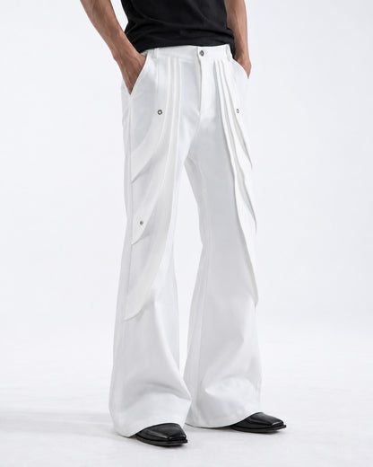 Layered Drape Panel Flared Pants