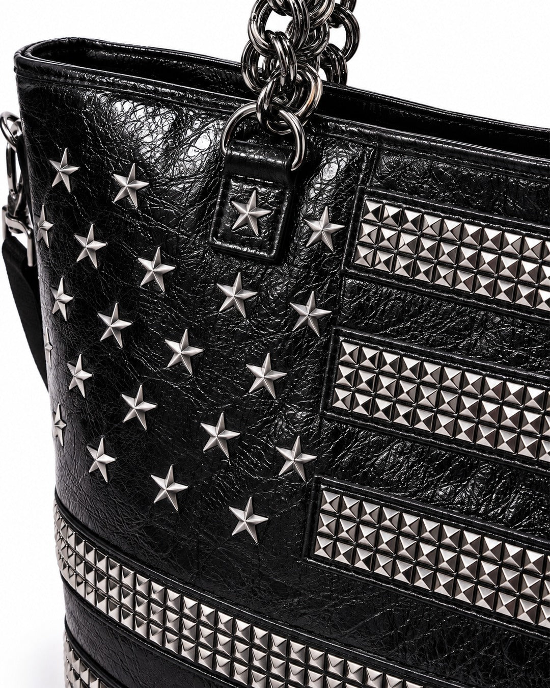 Star Stud Chain Tote Bag