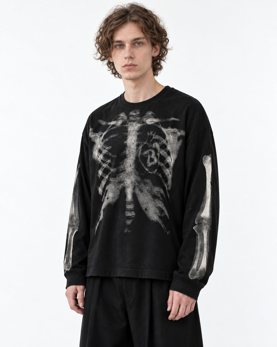 X-Ray Skeleton Print Long Sleeve Tee