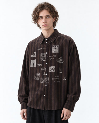 Striped Art-Collage Shirt