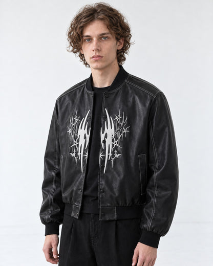 Tribal Embroidery Baseball Jacket