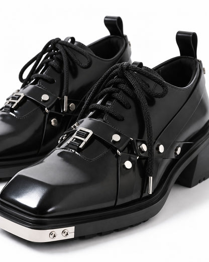 Harness Strap Cantilever Heel Derby Shoes