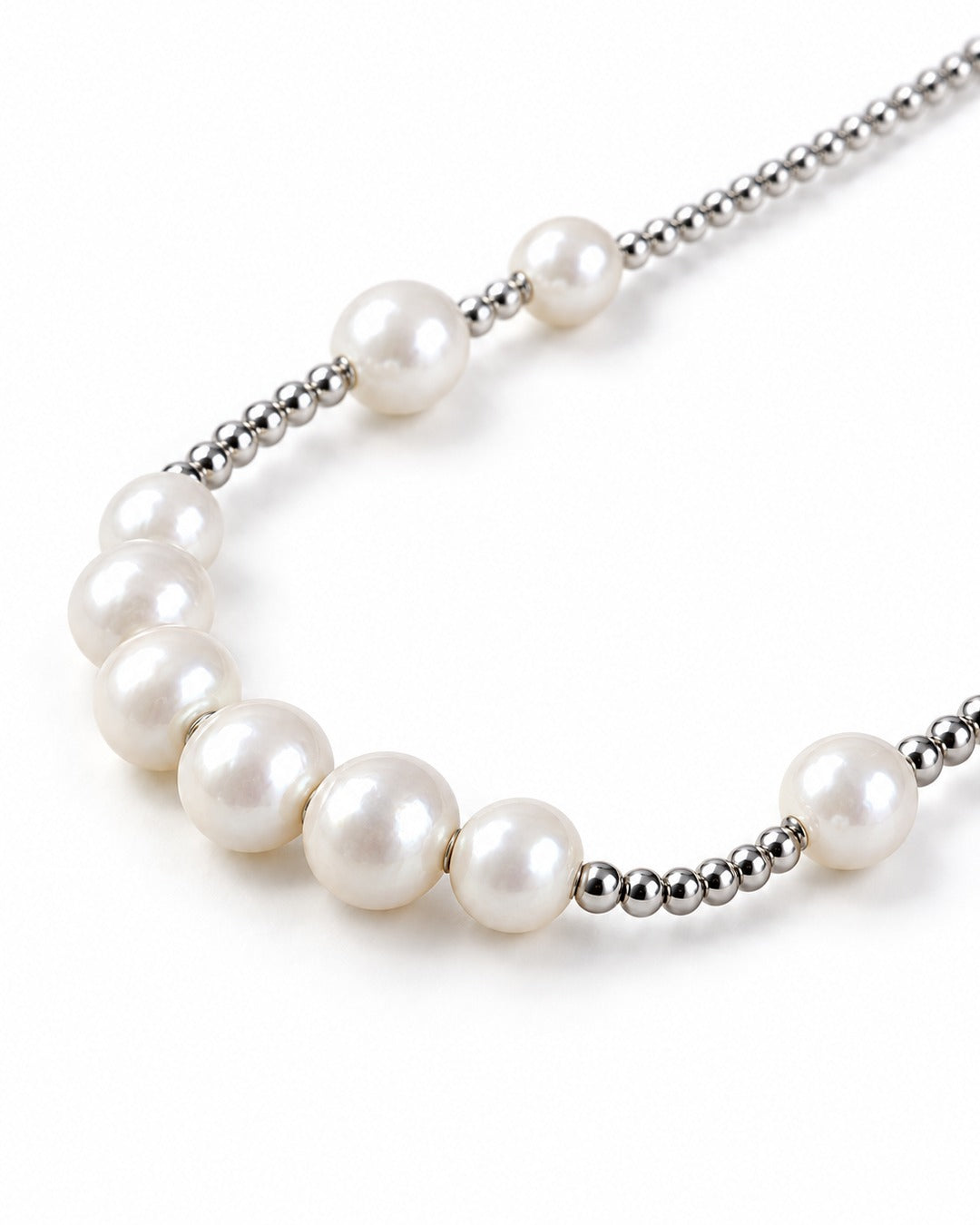 Shell Pearl Ball-Chain Necklace