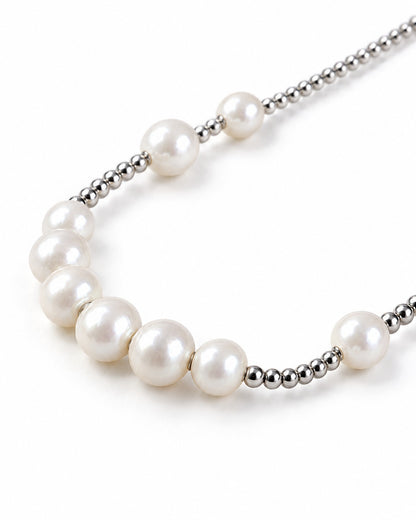 Shell Pearl Ball-Chain Necklace