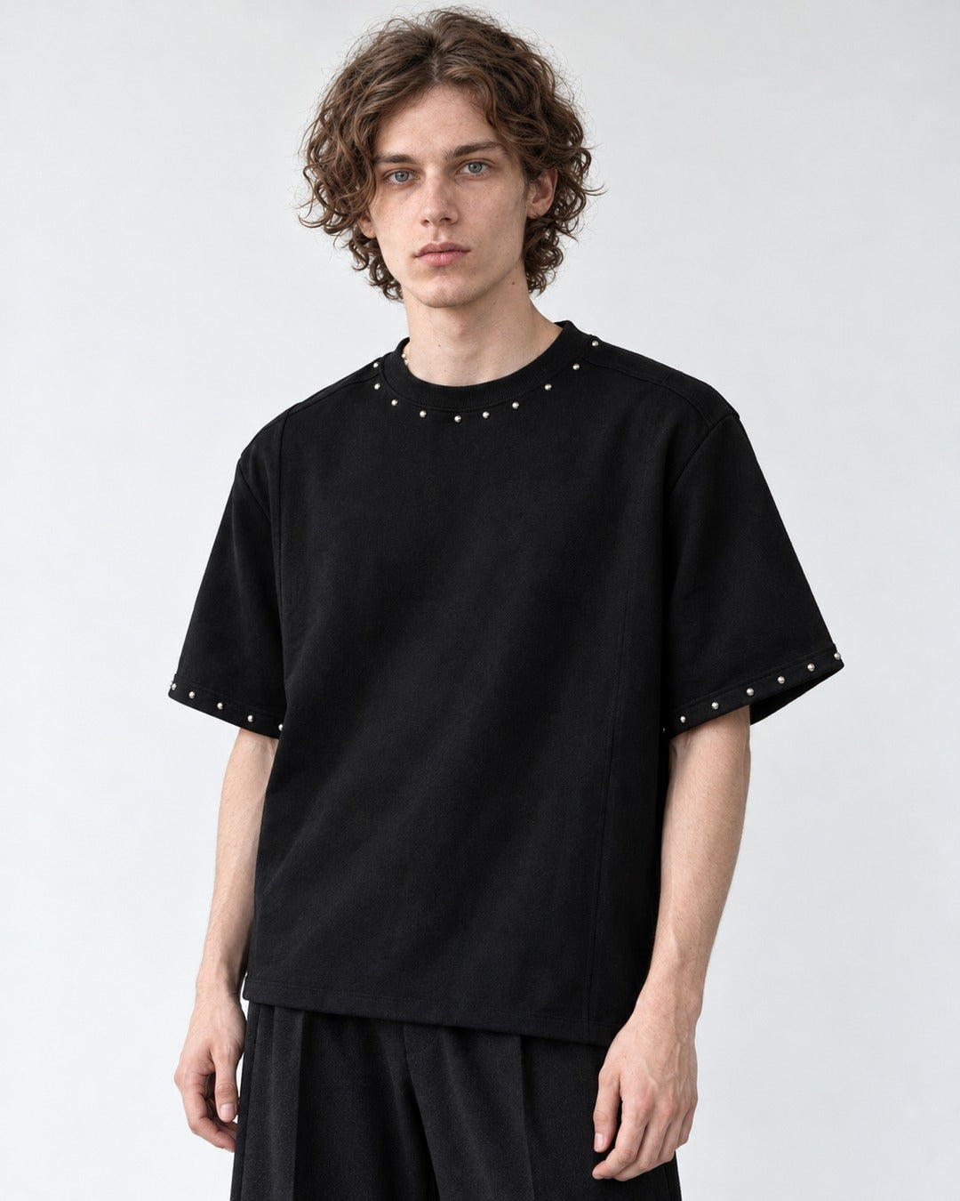 Metal Bead Trim T-Shirt