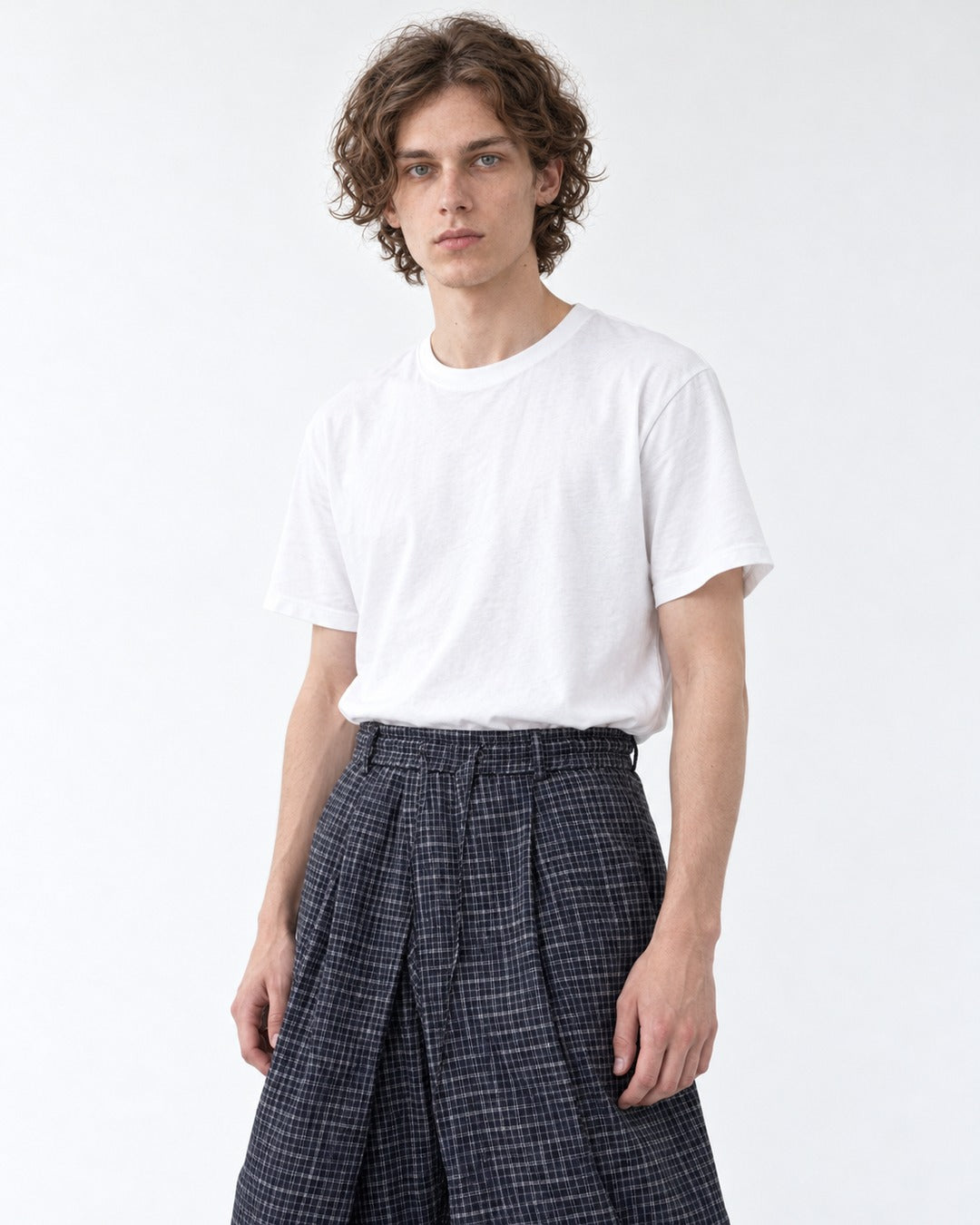 Plaid Wide-Leg Pants