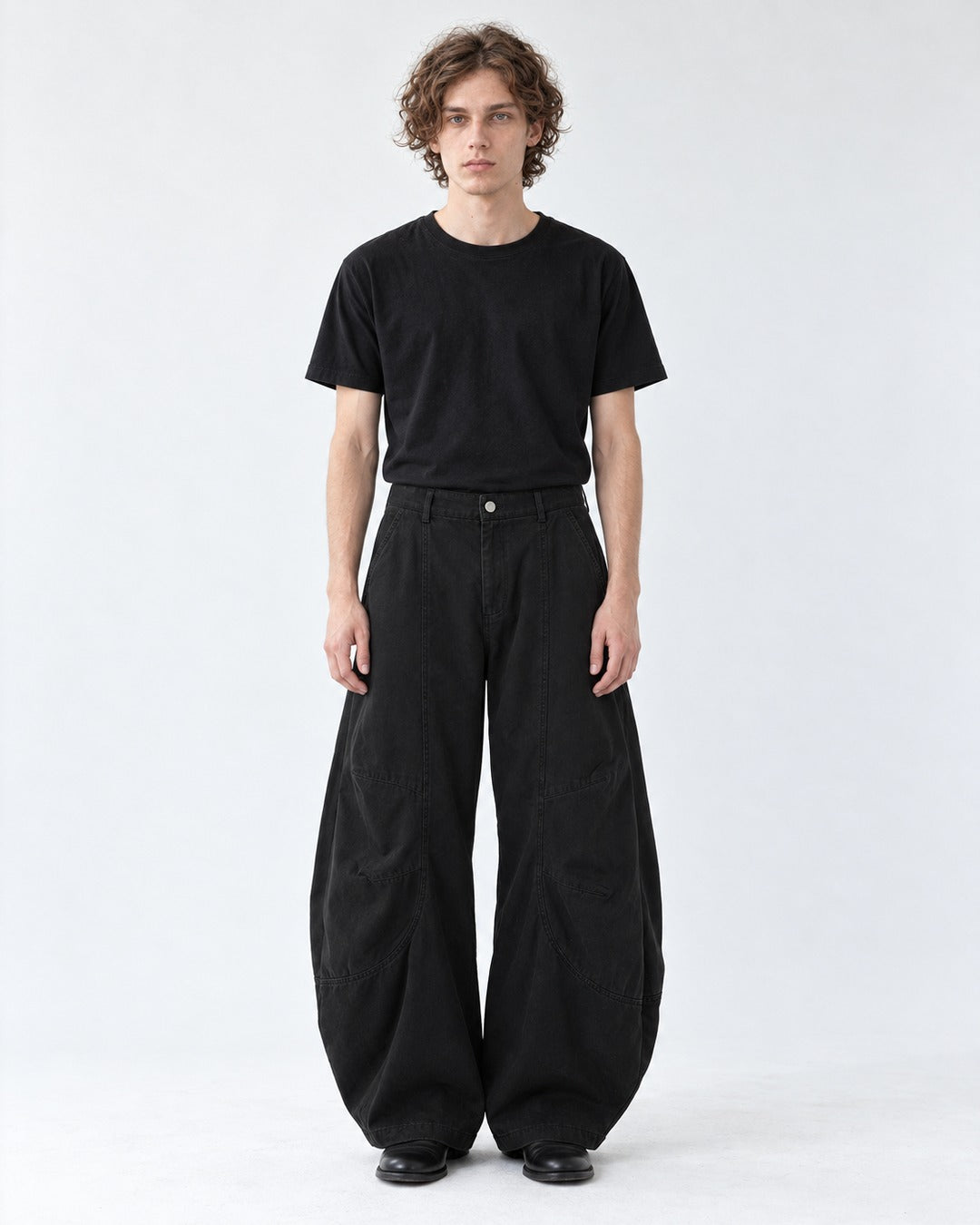 Barrel-Leg Panel Cargo Pants