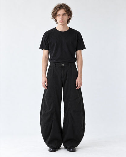 Barrel-Leg Panel Cargo Pants