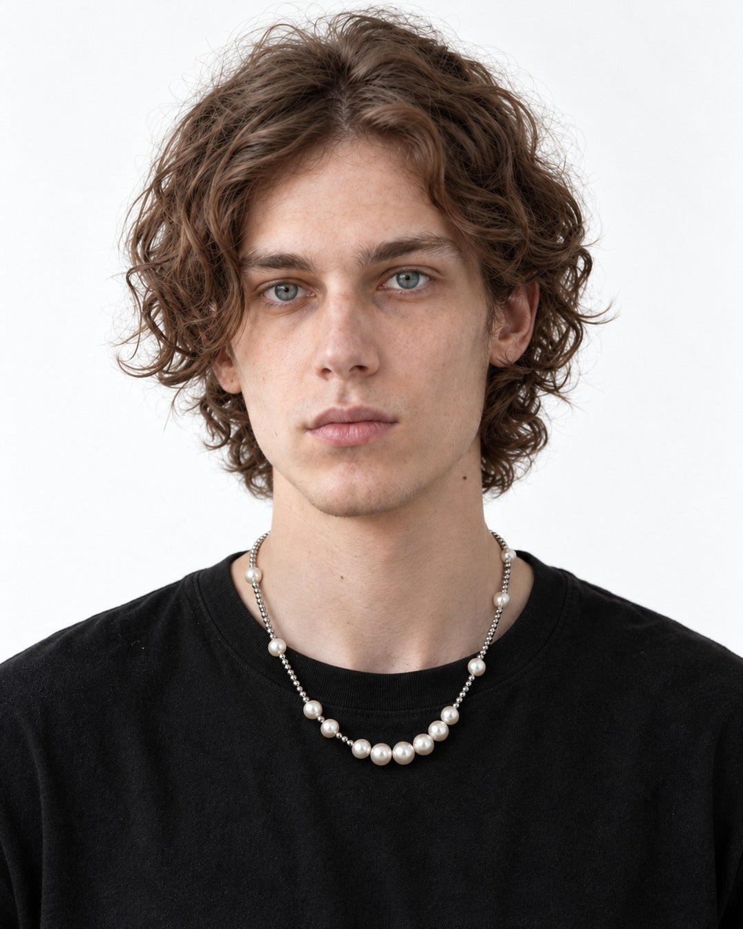 Shell Pearl Ball-Chain Necklace